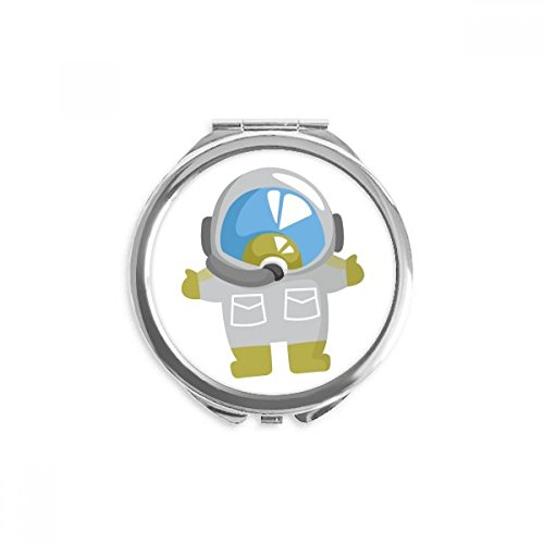 Miroir de maquillage astronaute portable rond multicolore univers et alien idéal pour le sac