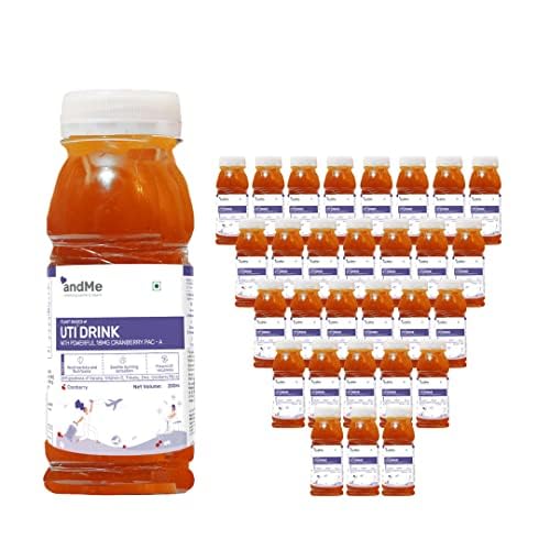 Image of & ME Sugar Free Cranberry Juice for UTI (Pack of 30) - With Cranberry Extract and 24 Powerful Ingredients, No Added Sugar - 200ml in Each Pack