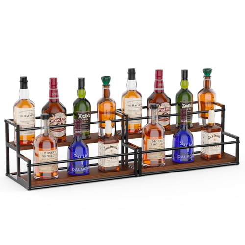 THYGIFTREE 2 Pack Liquor Bottle Display Shelf