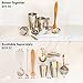 A Bar Above 14-Piece Stainless Steel Bartender Kit, Premium Professional Barware Set for Home Bars and Mixologists, Includes Cocktail Shaker, Jigger, Spoon, Strainers, Muddler, Picks, and More