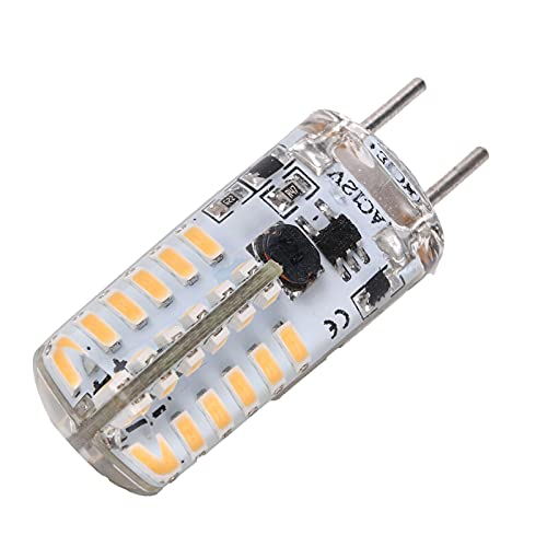 Pssopp GY6.35 Silicone 48LED 3W 300LM Bipin Bulb, Wide Compatibility, Versatile Usage, Durable Design with 360° Light, Ideal for Chandelier, Ceiling Lamp (Warm White)
