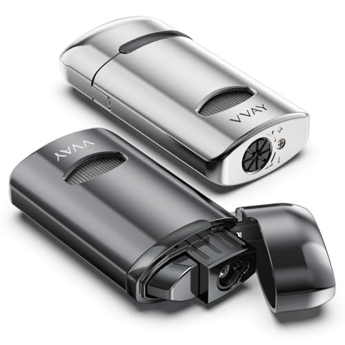2 Pcs, VVAY Briquet Tempête Gaz Rechargeable - Flamme Rouge (Gaz Non Inclus)