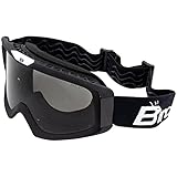 Birdz Pelican Black Fitover Padded ATV Motorcycle Riding Over The Glasses (OTG) Goggles (Black-Smoke)