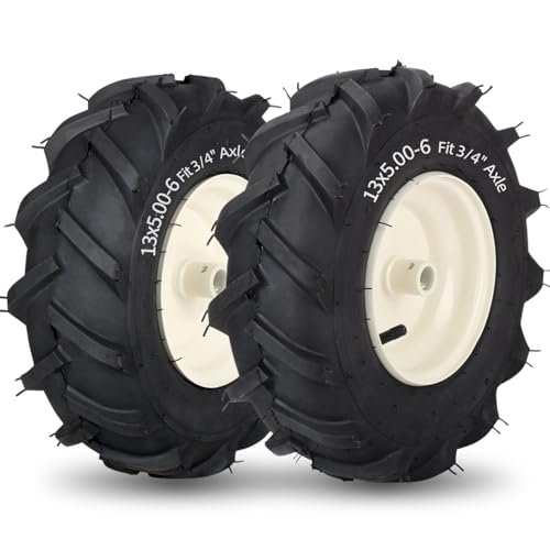 GICOOL 13x5.00-6' Tiller Tire and Wheel, 【3/4' Axle Size】, 3-1/8' Centered Hub, Compatible with...
