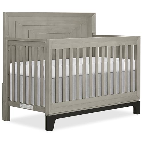 évolur Remy 5-in-1 Convertible Full-Size Baby Crib, Light Ash, GreenGuard Gold & JPMA Certified, Crafted from Durable Solid Hardwood, 3 Mattress Heights, Converts to Toddler, Day & Full-Size Bed