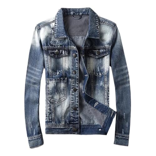Veste en jean col V homme blouson côtelé décontracté outerwear casual