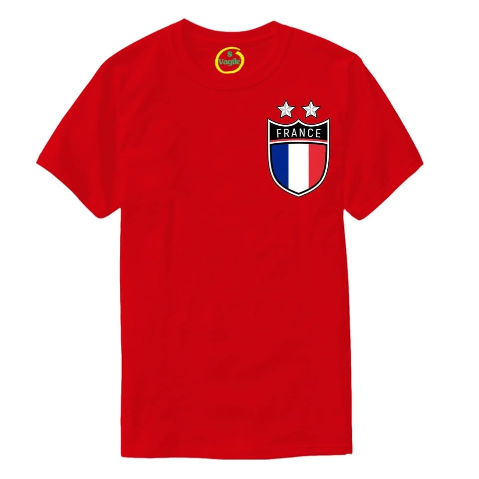 France Football Shirt Mens Boys - France Flag Badge T Shirt - Football World Cup 2026 Supporters Navy Blue Rooster Tee Him - French Tournament Footy Soccer Top