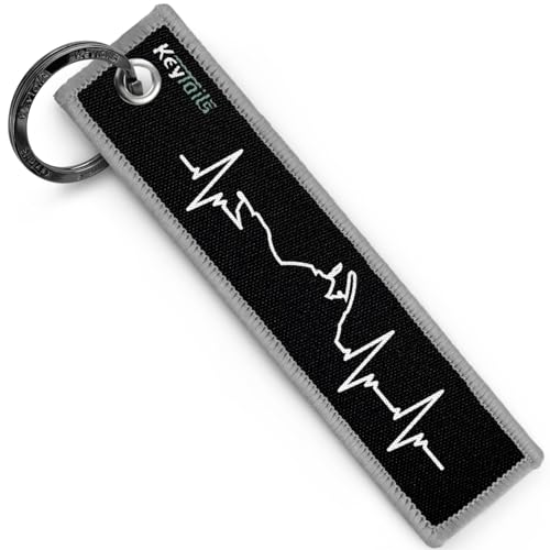 KEYTAILS Keychains Premium Quality Key Tag for Motorcycle Car Scooter ATV UTV [Adventure Dual Sport - Heartbeat]
