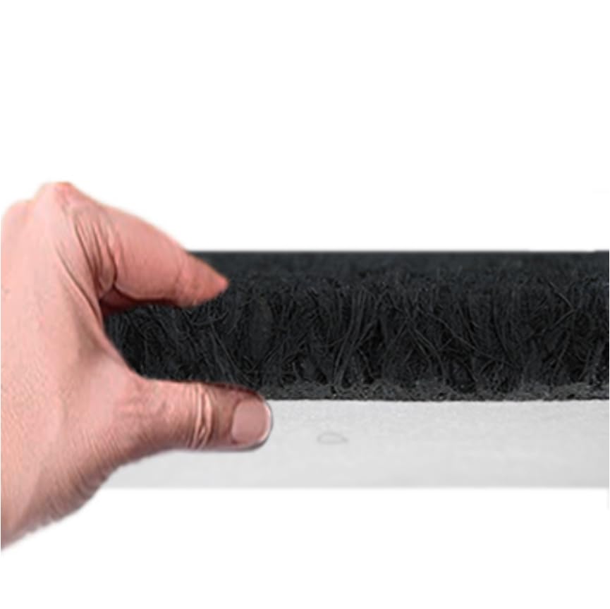 Genérico Felpudo de Coco Gris o Negro 23 mm (Negro, 60 x 100 cm. 23 mm)