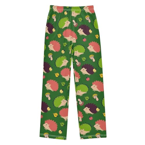 ZZXXB Hedgehog Mushroom Fruit Boys Long Pants Soft Trousers Elastic Waist Kids Lounge Bottoms with Pockets S-XL