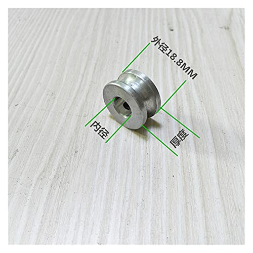 Polea de aleación de aluminio de 18.8mm y orificio de 5mm para correa redonda de motor