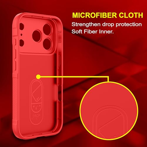 Image of Zapcase Back Case Cover for iPhone 17 Pro | Compatible for iPhone 17 Pro Back Cover | Liquid Silicon Magic Case with Camera Protection | Red