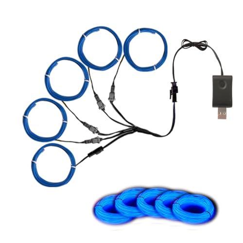 Fil de lumière néon bleu 5 mètres USB pour guirlande et soirée