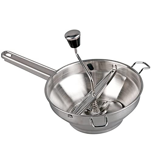 TIENDA EURASIA - Pasapures Manual de Acero Inoxidable Con Manivela Para Patatas y Verduras - Menaje de Cocina Básico (Disco Fijo)