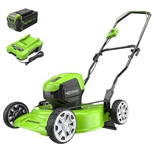 Greenworks 40V 19″ Brushless Lawn Mower, 4.0Ah Battery