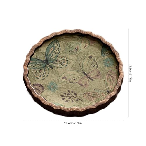 Decoración vintage con bandeja de madera tallada de textura refinada 3