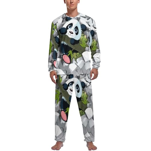 Pyjama panda homme manches longues contre le froid nocturne en hiver