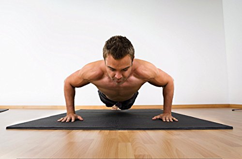 Norsk Sport Multi-Purpose Reversible Foam Mats - Eva Foam Interlocking Tiles (Blue/Black 12 Tiles - 48 Sq. Ft.) #TOP6