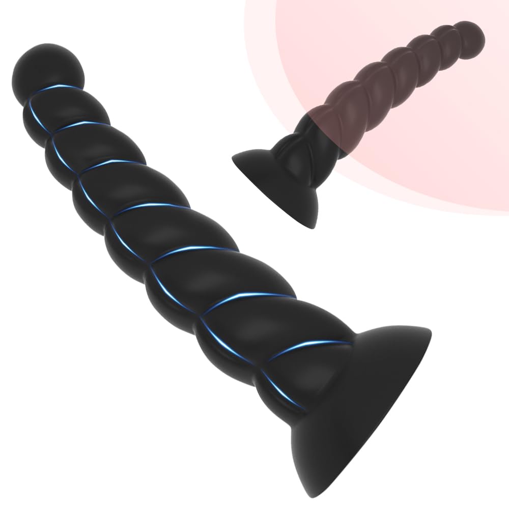 Anal Enchufe, Hombres Analdilos de Silicona con Taza de Succión de Consolador, Tapón de Tope, Cuentas Anal, Hombres de Estimulación de Próstata, Bolas Anal para Mujeres Negras S