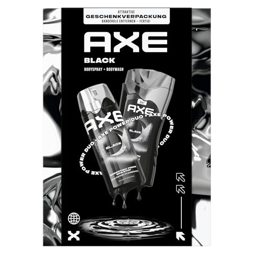 Axe Geschenkset Black Pflegeset mit Duschgel und Bodyspray (250 ml + 150 ml)