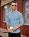 Mens Casual Mock Turtleneck Long Sleeve Basic Lightweight Slim Fit Pullover Tops Ribbed Thermal Undershirts Blue
