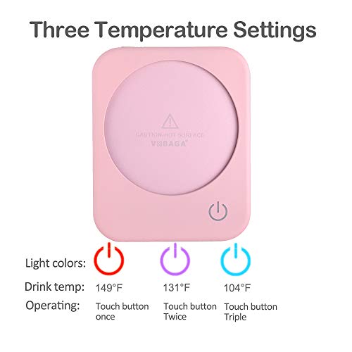 Image of VOBAGA Mug Warmer & Coffee Mug Warmer with 4 Hours Auto Shut-Off, Coffee Warmer Plate for Office Home Desk Use with 3 Temperature Settings, Cup Warmer for Cocoa, Tea, Milk, Water, Coffee Gifts(No Cup)
