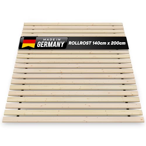 TUGA - Holztech Rollrost 140 x 200 cm 20mm 300kg Lattenrost Rolllattenrost Stabiler Bettrost Qualität aus Deutschland