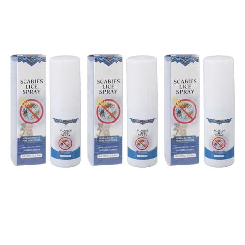 Spray De Defensa Contra Piojos, Paquete De 3, Menta Y Aceites Esenciales, Protección A Largo Plazo Contra Piojos Y Sarna, Fórmula A Base De Plantas, 30 Ml Cada Uno