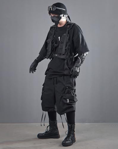 Niepce Inc Streetwear Techwear Adjustable Cargo Vest for Men Fits Small-Large Sizes4