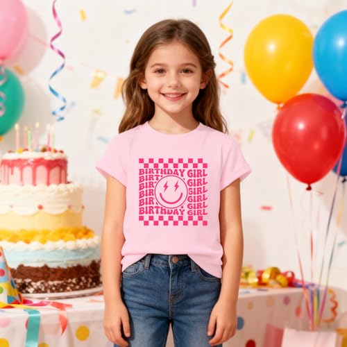 Image of YHHR Birthday Girl Shirt Tie Dye Girls Birthday Shirts 7-14 Year Kids Tops | Girls Birthday T Shirt, Cute B-Day Gifts Party Tops ,Birthday Outfits ,Letter Print Tees ,Graphic Short Sleeve Tee Tops