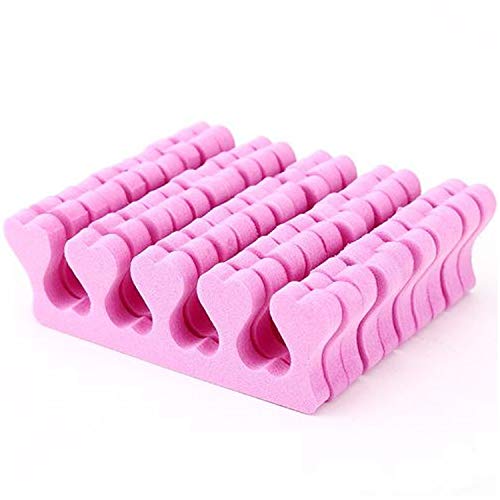 50PCS Pink Pedicure Toe Separators - Nail Art Tools Soft Foam Stretcher Fingernail Toenail Nail Separator