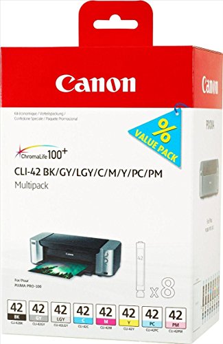 Canon CLI 42 8 original Tintenpatrone Multipack BK/GY/LGY/C/M/Y/PC/PM für Pixma Drucker PRO100 PRO100S