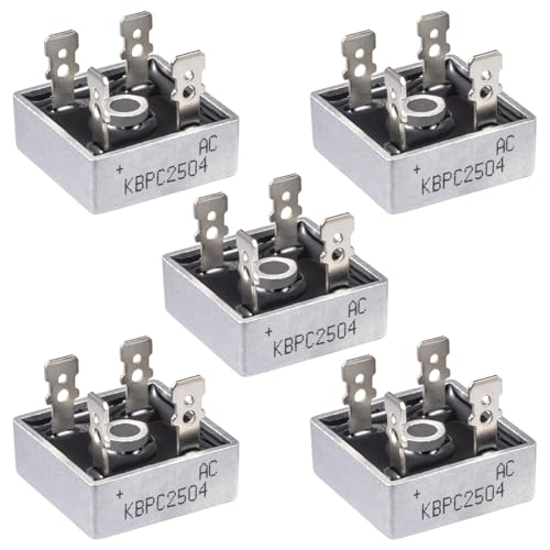 ALLECIN KBPC2504 Diodos Rectificadores de Puente 25A 400V KBPC 2504 Rectificador de Puentes de Diodo de Silicio Monofásico 25 Amperios 400 Voltios Bridge Rectifier Diode (Paquete de 5 piezas)