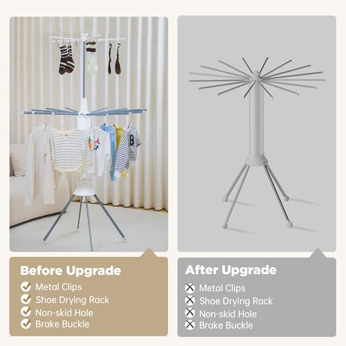 Four-Legged-Drying-Rack-Folding-Portable-Drying-Rack-with-Shoe-Drying-Rack-16-Drying-Rods-Octopus-Style-Drying-Rack-with-Brake-Wheels-Easy-to-Store-Suitable-for-Indoor-and-Outdoor-Poolside-etc Four Legged Drying Rack Folding Portable Drying Rack with Shoe Drying Rack 16 Drying Rods Octopus Style Drying Rack with Brake Wheels Easy to Store Suitable for Indoor and Outdoor Poolside etc