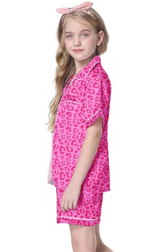 Image of Girls & Womens Satin Pajamas Set, Silk Button-Down Sleepwear 2 Piece Nightwear, 3 Years - Women XXL