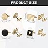 COMNICO 4 Pairs Cufflinks for Men Classic Tone Cuff Links Fashion Men Cufflinks Gold Striped Disc Square Rectangle Cuff Links for Business Wedding Party Gift Box #1