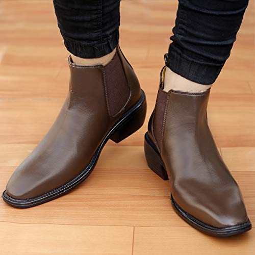 Image of BXXY Men's Height Increasing Elevator Faux Leather Office Wear Chelsea Boot