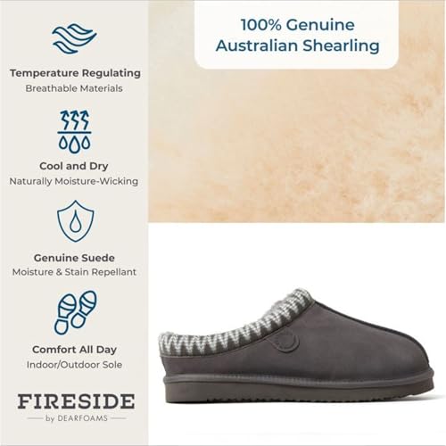 Image of Fireside by Dearfoams Men's Grafton Shearling Indoor /Outdoor Clog