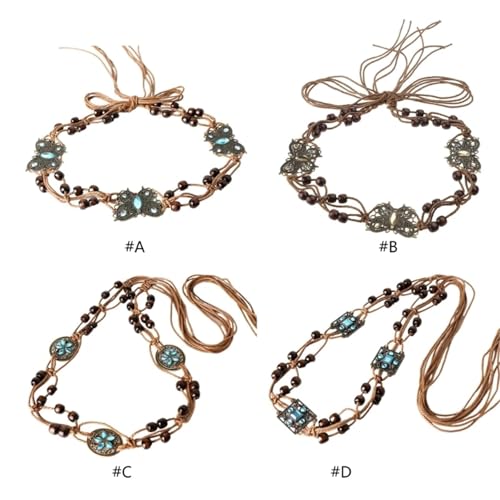 Womens Fringe Belt With Beads Tassel Knotted Wide Rope Woven Waist Braid Belt2