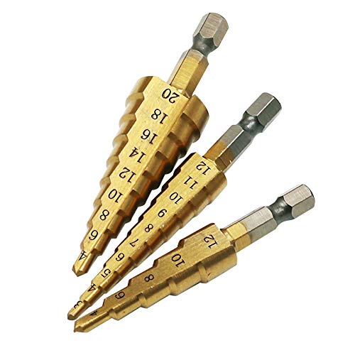 Hss Steel Step Drill Bits 3-12mm 4-12mm 4-20mm Step Cone Cutting Tools Steel Wood Metal Drilling Power Set 1Pcs