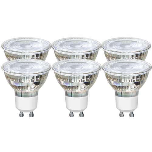 EXTRASTAR Bombillas LED GU10 5W, 425 Lúmenes, Luz Cálida 3000K, Lámpara Reflectora, No Regulable, 6 Pcs