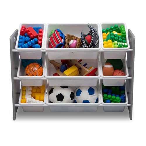 Image of Delta Children MySize 9 Bin Plastic Toy Organizer - Greenguard Gold Certified, Grey | Sturdy