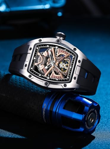 Image of ALIX Men's Automatic Skeleton Self-Winding Water Resistant Chronograph Analog Watch