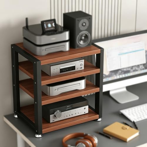 Support Audio de Bureau contre l'encombrement - Meuble Stéréo Compact 4 Étages