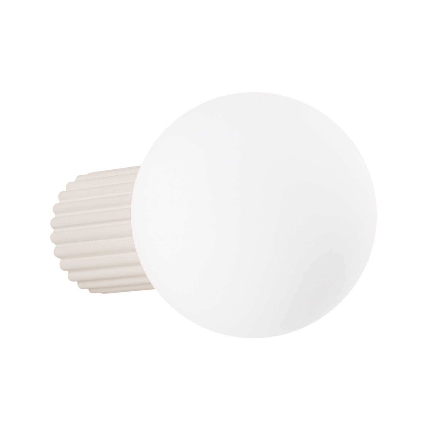 Licht-Erlebnisse Glas Wandleuchte IP44 Beige G9 Aluminium rund Kugel Modern blendarm T:17 cm Küche Spiegelleuchte Feuchtraum Wandlampe Wandbeleuchtung Bad