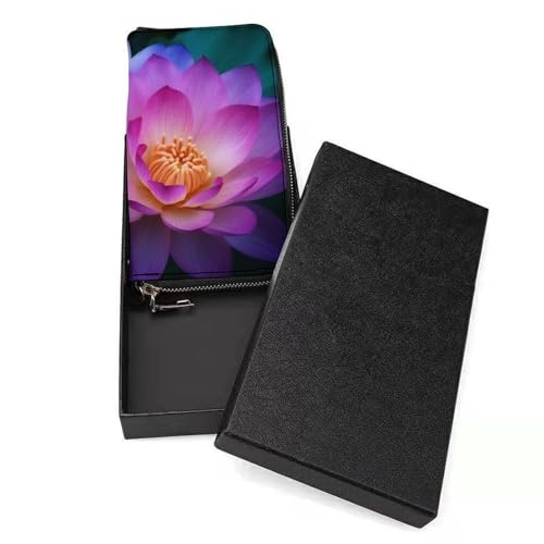 Fashionable Large-capacity Lotus Flower1 Printed Leather Wallet Vertical, Internal Multi-compartment Design - Meet Your Diverse Travel Needs3