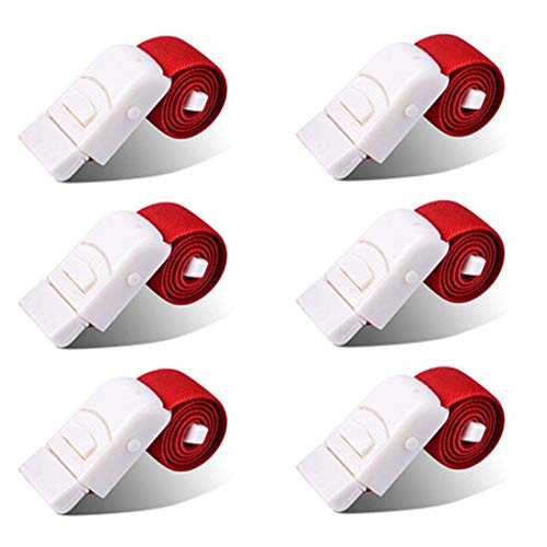 Image of 6-Pack Tourniquet Elastic First Aid Quick Release Medical Sport Emergency Tourniquet Buckle Band Red 6PCS