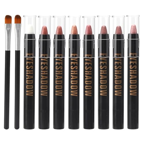 ZMDMAH 10 Pcs Lápiz de Sombra de Ojos Sets, Crema Mate Eyeshadow Crayon Pintura Brillante Impermeable Sombra de Ojos Stick Set, Set de Sombras de Ojos Brillantes de Larga Duración a Prueba de Agua