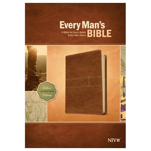 Every Man's Bible NIV, Deluxe Journeyman Edition (LeatherLike, Tan) – Study Bible for Men with Study Notes, Book Introductions, and 44 Charts