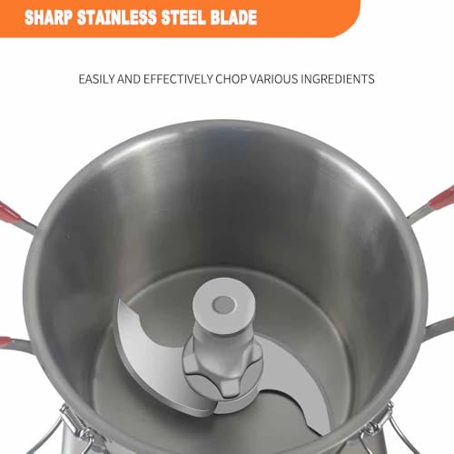 15L Picadora Eléctrica Picadora Carne y Verduras Eléctrica Trituradora Alimentos Acero Inoxidable,Picadora Batidora Eléctrica Cocina,apto para verduras, frutas, cereales, cacahuetes y jengibre 7L - imagen 4